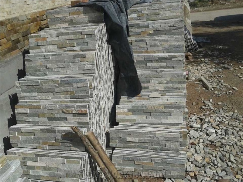Cheap Chinese Grey Slate Wall Panel Cultured Stone