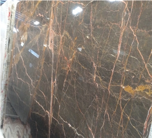 China Golden Brown Marble Slabs & Tiles, Golden Marble Slabs, Polished Golden Spider Marble