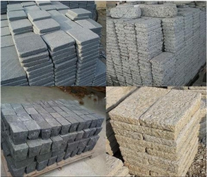 Chinese Dark Grey G654 Granite Cubestone, Cobble Stone