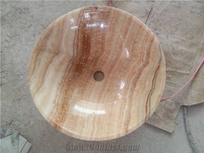 Chinese Yellow Wooden Vein Marble Sink From China