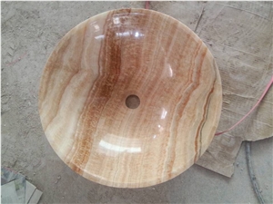 Chinese Yellow Wooden Vein Marble Sink
