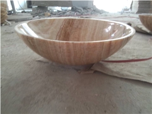 Chinese Yellow Wooden Vein Marble Sink