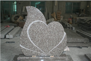 European Style Granite Tombstone, Heart Shape Headstone, Granite Gravestone, Heart Shape Monuments