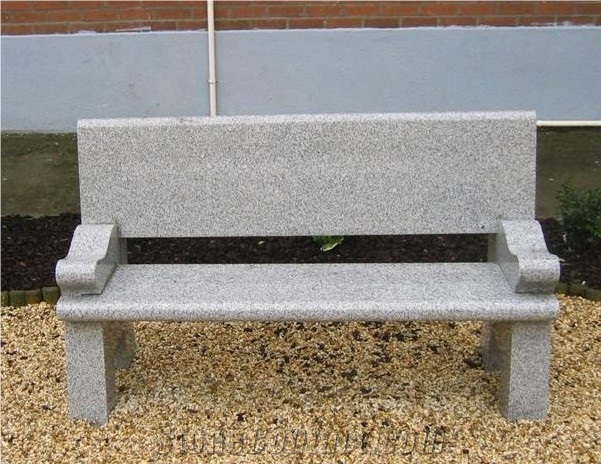 G603 Granite Garden Bench, Grey Granite Park Benches