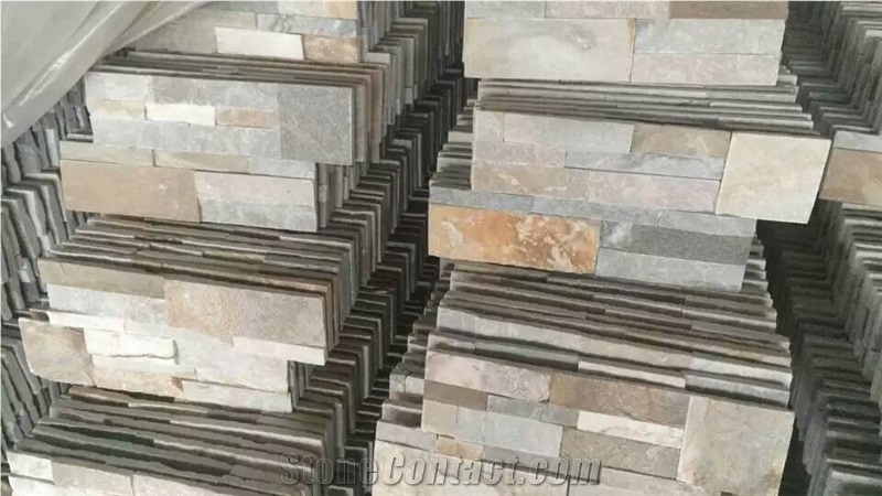 Natural Beige Slate Cultured Stone, Slate Ledge Stone, Slate Wall Cladding Panel