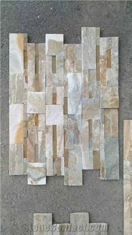 Natural Beige Slate Cultured Stone, Slate Ledge Stone, Slate Wall Cladding Panel