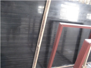 Top Quality Black Wooden Marble Slabs & Tiles, China Black Marble