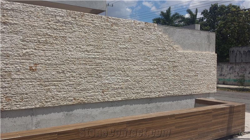 Serroteado Macedonia Stone - Maya Cream Limestone Wall Cladding Panels