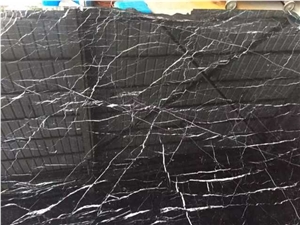 Nero Marguina Marble Slabs & Tiles, Black White Stripe Marbe,Marbre Black Marquina, Black Background & White Vein Marble Ns-M1/D07