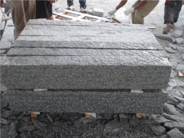 New G603 Granite Kerbstone Pineapple Surface,Crystal Grey Granite