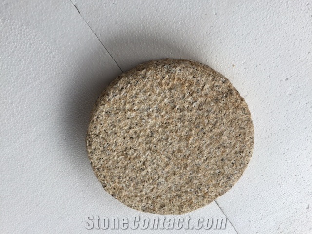Binh Dinh Yellow Circle Granite Slabs Stone, Yellow Granite Pavers & Cube Stone