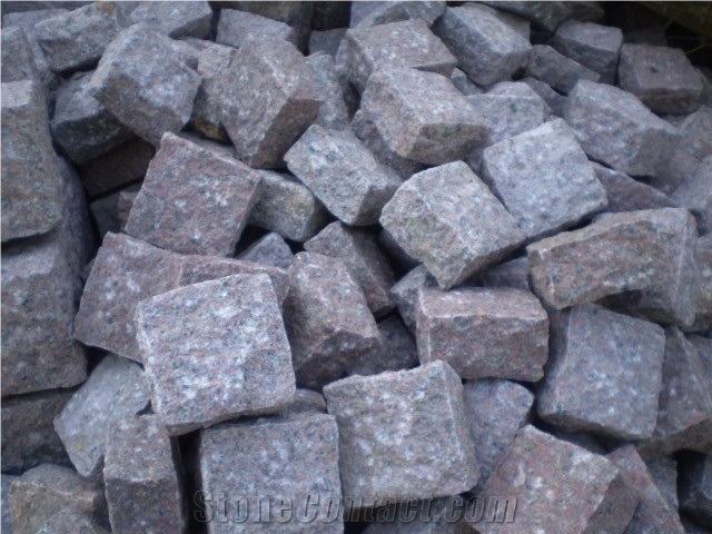 Pink Binh Dinh Granite Cube Stone & Pavers