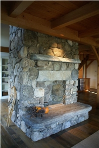Fieldstone Fireplace, Grey Granite Fireplace United States