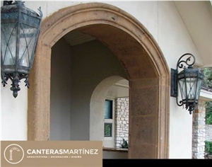 Cantera Stone Moldings on Doors Enhance