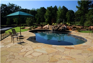 Clinch River Flagstone Swimming Pool Terrace Pavement, Yellow Sandstone Pool Coping United States