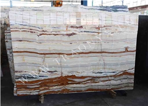 Wooden Light Onyx, White Onyx with Veins Slabs