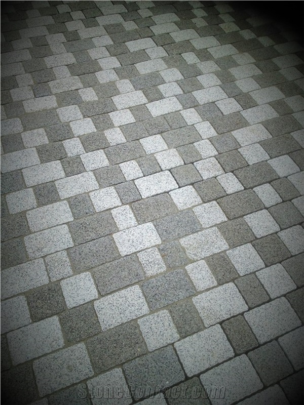 Grey Granite Cubic Road Pavement, Grey Granite Cube Stone & Pavers China