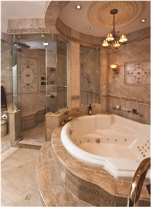 Breccia Aurora Marble Bathroom Design