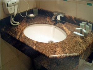 India Copper Brown Granite Bathroom Tops