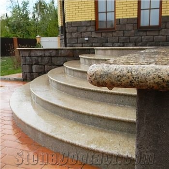 Granite Porch and Stairs with G682 Sunset Gold Granite