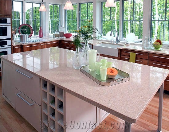 Artificial Quartz Countertop, White Quartzite Kitchen Countertops