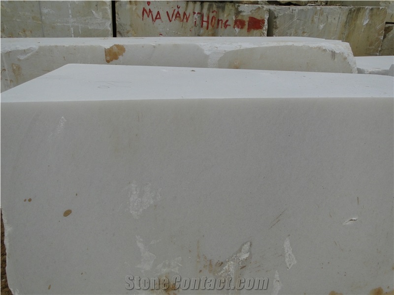 Pure White Marble Block, Viet Nam White Marble