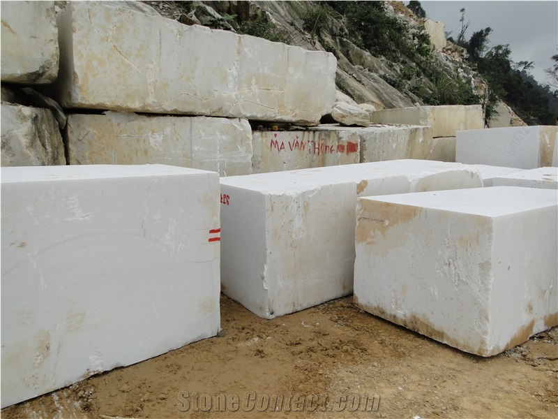 Pure White Marble Blocks Viet Nam