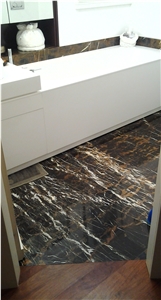 Portoro Gold Marble Bathroom Floor Tiles