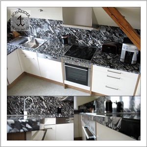 Black Marinace Granite Kitchen Countertop Brazil