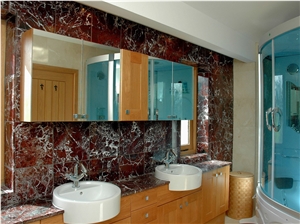 Rosso Levanto Marble Bathroom Design