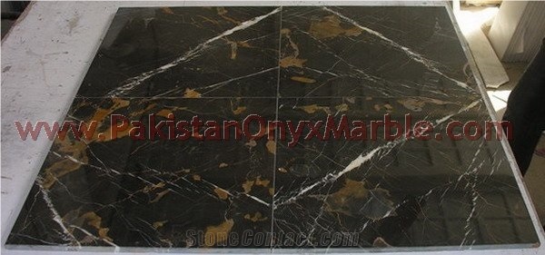 Custom Size Black and Gold Michaelangelo Marble Tiles