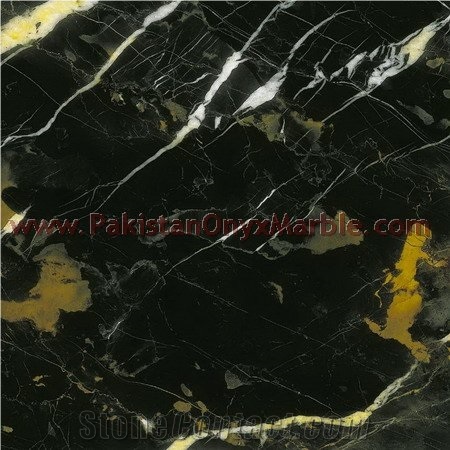 Elegance Black and Gold Michaelangelo Marble Tiles