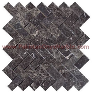 Elegance Black Zebra Marble Mosaic Tiles