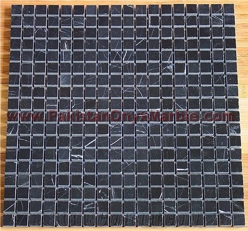 Export Quality Jet Black Marble Mosaic Tiles