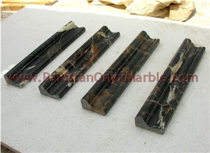Fine Quality Black and Gold ( Michael Angelo) Marble Chair Rail Molding