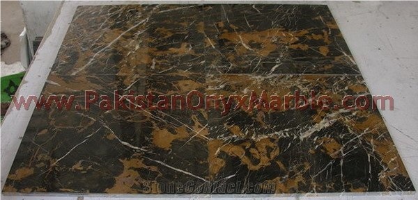Fine Quality Black and Gold Michaelangelo Marble Tiles