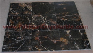 Fine Quality Black and Gold Michaelangelo Marble Tiles