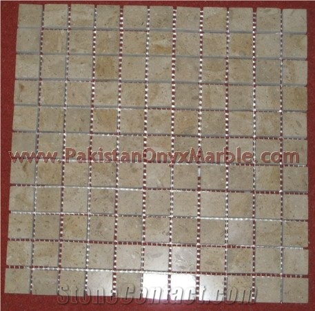 Fine Quality Sahara Beige Marble Mosaic Tiles