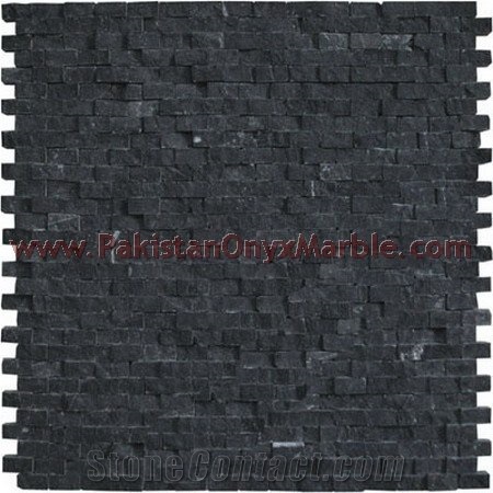 Jet Black Marble Mosaic Tiles