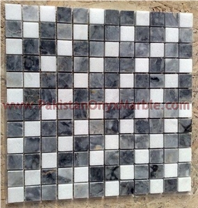 Jet Black Marble Mosaic Tiles