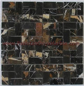 Polished Black and Gold ( Micahel Angelo ) Mosaic Tiles