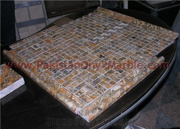 Tumbled Jaguar Marble Mosaic Tiles