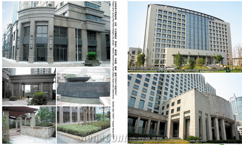 China Beige Marble Building Stones Project Walling Tiles Facades, Granite Garden Ornaments Projects for Cladding