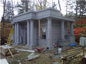 China Grey Granite Family Mausoleum, Cremation Columbarium, Cemetery Mausoleum Crypts, Mausoleum Design, G603 Grey Granite Cremation Columbarium
