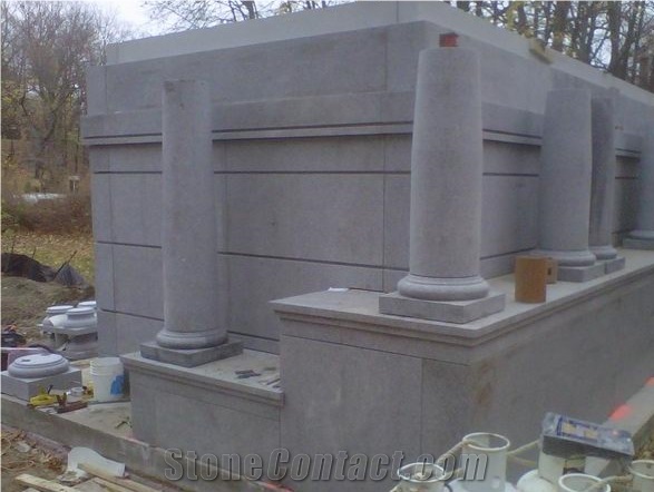 China Grey Granite Family Mausoleum, Cremation Columbarium, Cemetery Mausoleum Crypts, Mausoleum Design, G603 Grey Granite Cremation Columbarium