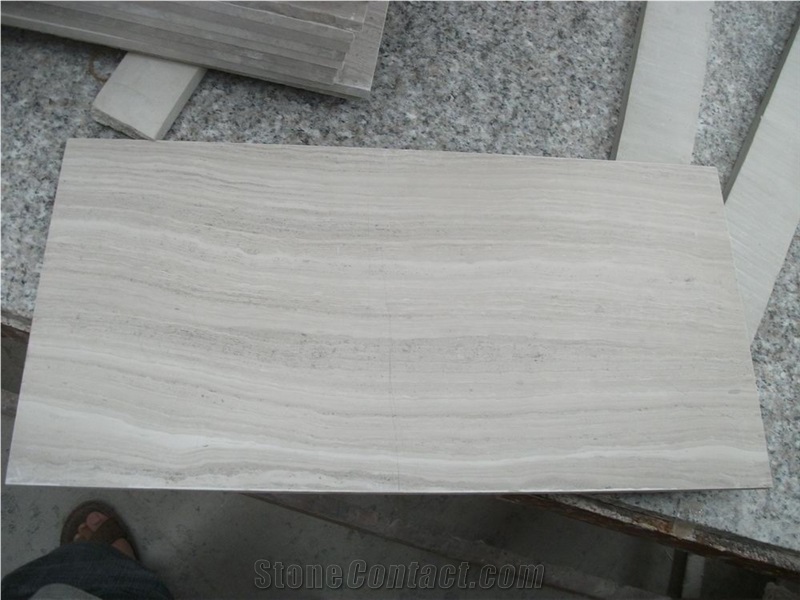 China White Wooden Vein Marble Tiles, Paving Marble Slabs, Natural Stone Walling Marble Tile for Flooring
