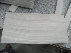China White Wooden Vein Marble Tiles, Paving Marble Slabs, Natural Stone Walling Marble Tile for Flooring