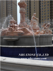 China Grey Granite Western New Design Modern Exterior Water Stone Fountain,Sculptured Fountains/Garden Fountains