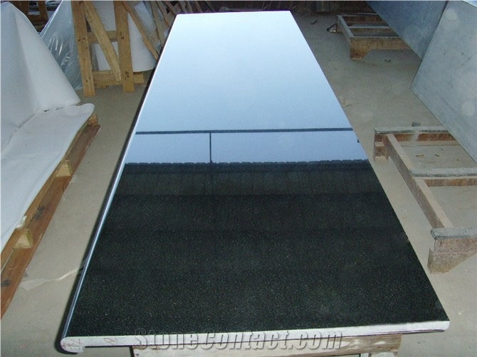 Factory Directly Selling Black Tops Low Price Per Meter Chinese Granite Tops Laminated Bullnose Kitchen Countertops, Hebei Black Granite Kitchen Countertops
