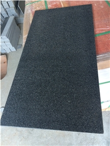 Fujian G654 Impala Black Granite Flamed Tiles, G654 Dark Grey Granite Flooring Tiles
